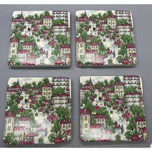 Paris‎ Cafe Coasters Stone With Cork Backing Set of 4
